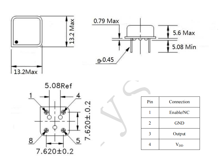 SMD Crystal Oscillators POSCD8 (OSC8PIN)