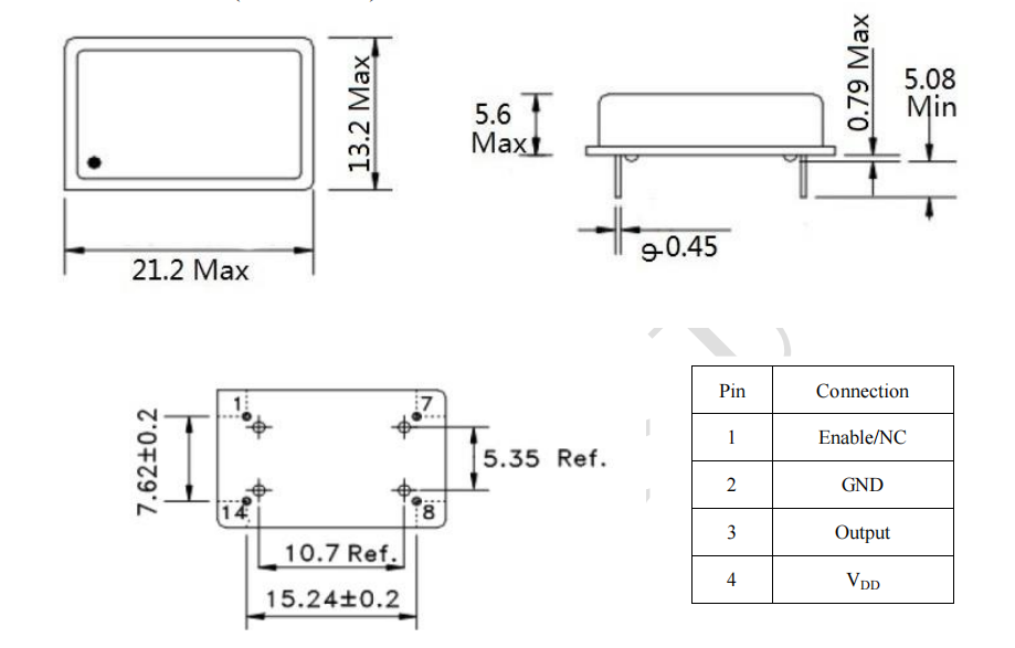 SMD Crystal Oscillators POSCD814 (OSC14PIN)